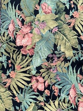 Kravet heavy tapestry upholstery fabric w/ tropical theme. 2.3 metres.